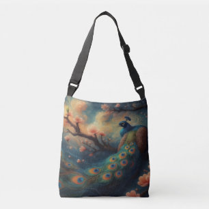 Perched Peacock  Crossbody Bag