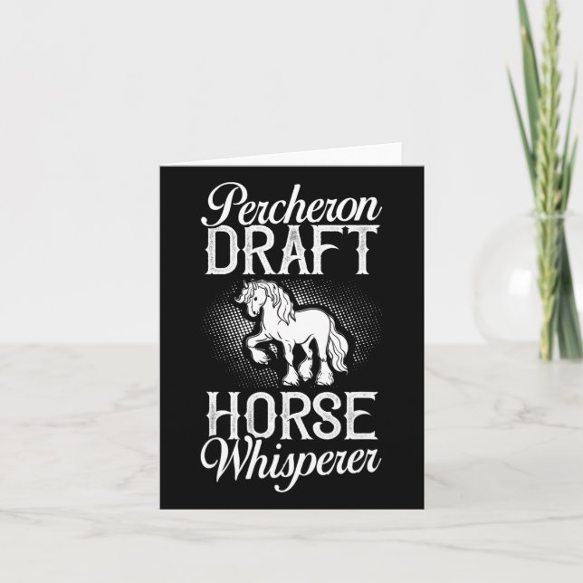Percheron Draught Horse Horseback Riding Saddle  Card (Front)