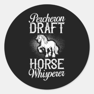 Percheron Draught Horse Horseback Riding Saddle Classic Round Sticker