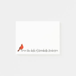 Perching Cardinal Personalise Post-it Notes