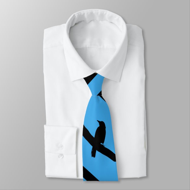 Perching Crow, blue Tie (Tied)