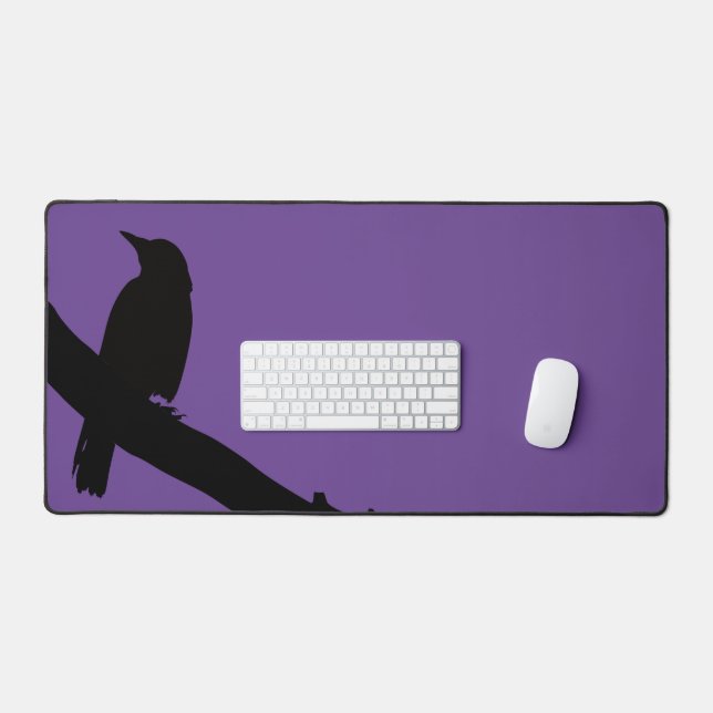 Perching Crow, purple Desk Mat (Keyboard & Mouse)