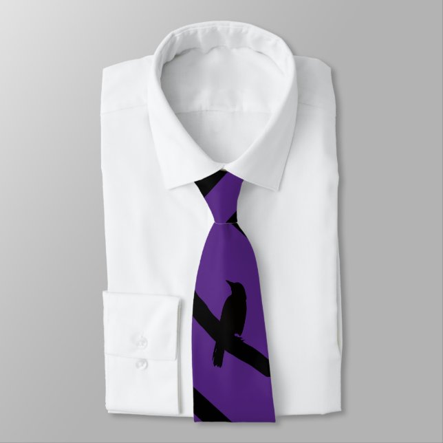 Perching Crow, purple Tie (Tied)