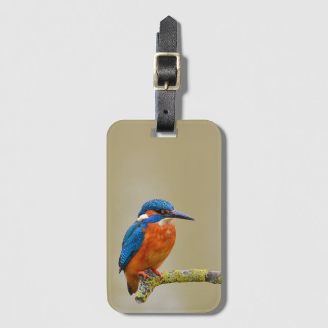 Perching Kingfisher Luggage Tag (Front Vertical)