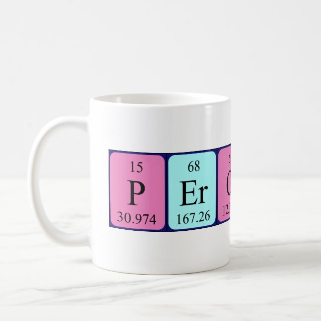 Percival periodic table name mug (Left)
