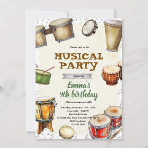 Percussion Birthday party Invitation