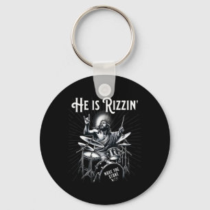 Percussion Drum Funny Rizz He Is Rizzin Jesus Drum Key Ring