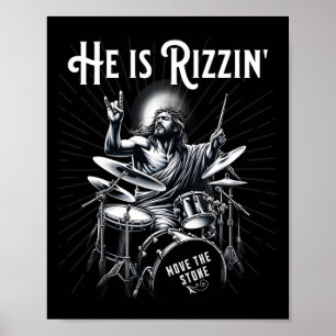 Percussion Drum Funny Rizz He Is Rizzin Jesus Drum Poster