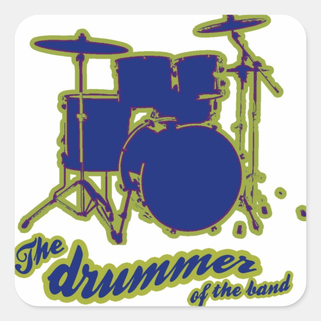 percussion drums ~ drummer square sticker (Front)