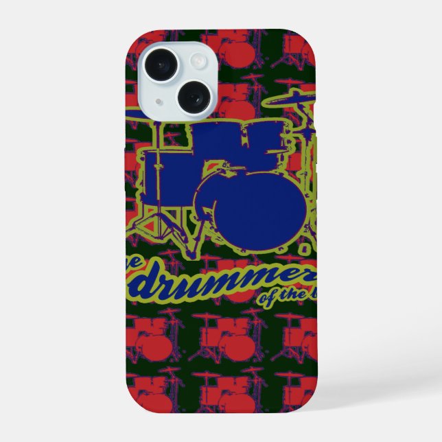 percussion drums ~ drummers iPhone 15 case (Back)
