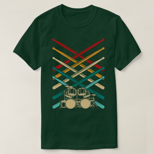 Percussion Drumsticks Drums T-Shirt (Design Front)