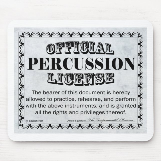 Percussion License Mouse Mat (Front)