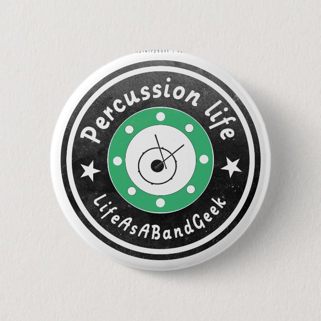 percussion life 6 cm round badge (Front)