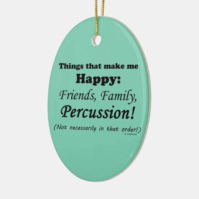 Percussion Makes Me Happy Ceramic Tree Decoration (Left)