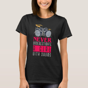 Percussion Musician Drummer Girls Women Drums T-Shirt
