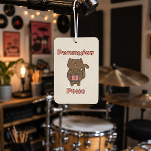 Percussion Posse Cute Drumming Cat Music Lover Car Air Freshener