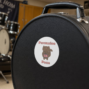 Percussion Posse Cute Drumming Cat Music Lover Classic Round Sticker