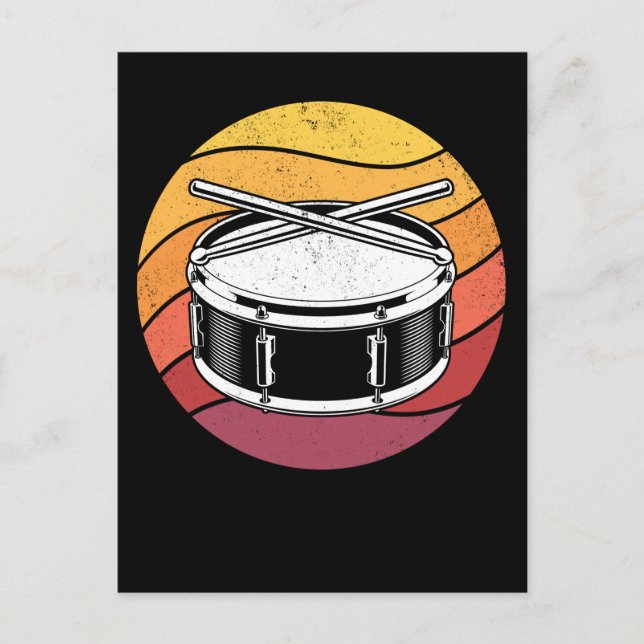 Percussion Retro Drums Lover Drummer Postcard (Front)
