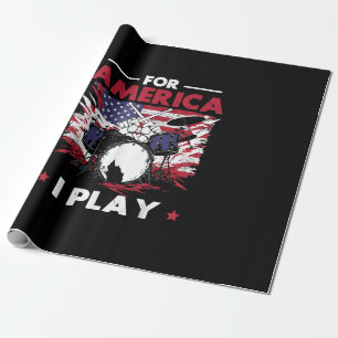 Percussionist Drum Drummer American Flag Patriotic Wrapping Paper