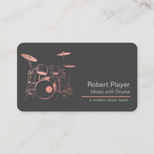 Percussionist Music Drums Player Professionsl  Business Card (Front)