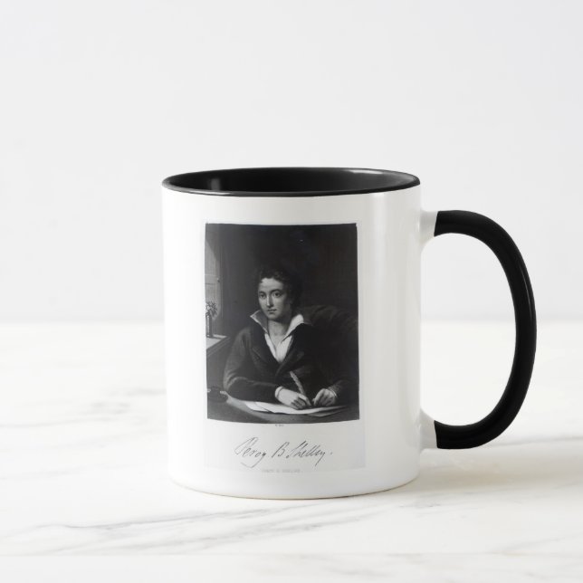 Percy Bysshe Shelley, engraved by William Holl Mug (Right)