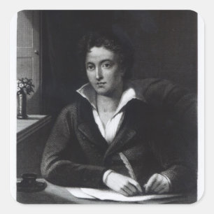 Percy Bysshe Shelley, engraved by William Holl Square Sticker