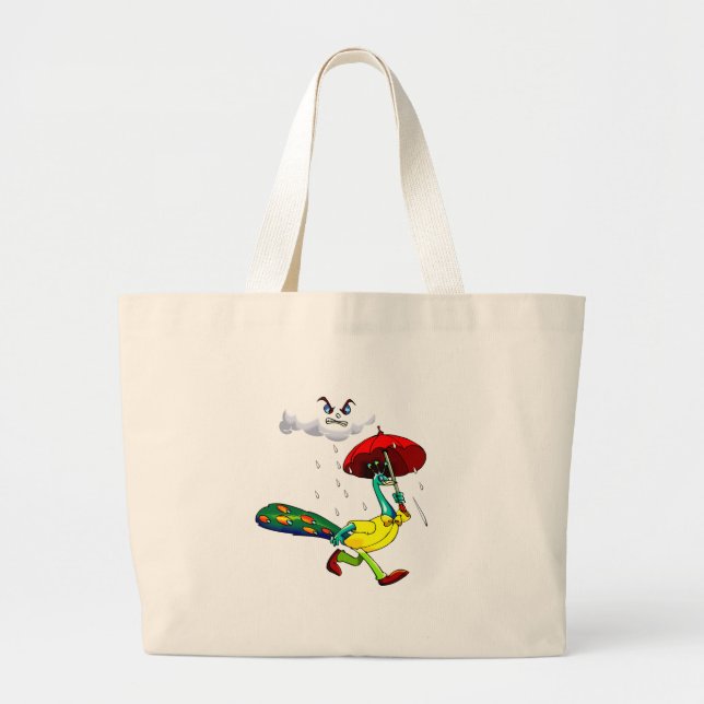 Percy Peacock Large Tote Bag (Front)