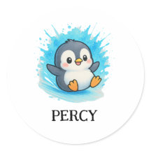 Percy Penguin Sticker – Cute Animal Name Label