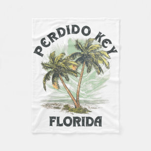 Perdido Key Florida Palms Vintage Beach For Men Wo Fleece Blanket