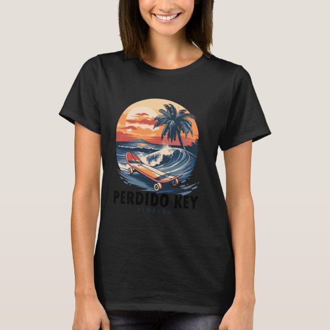 Perdido Key Florida Skateboard Skateboarder T-Shirt (Front)