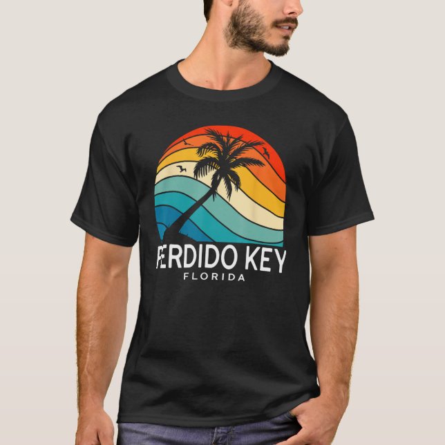 Perdido Key Florida Tropical Beach Palm Tree Souve T-Shirt (Front)