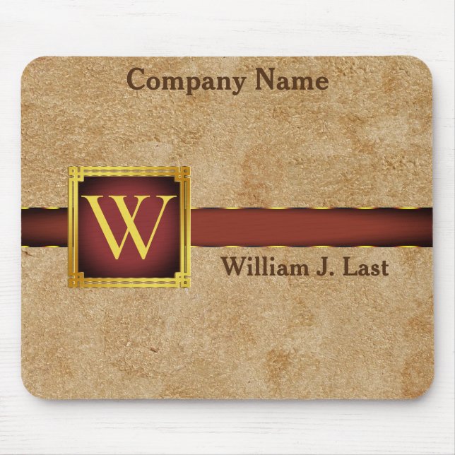 Perdonalized Tan Chamois Leather Print Mouse Mat (Front)