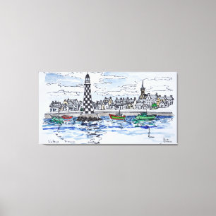 Perdrix Lighthouse, Loctudy   Brittany, France Canvas Print