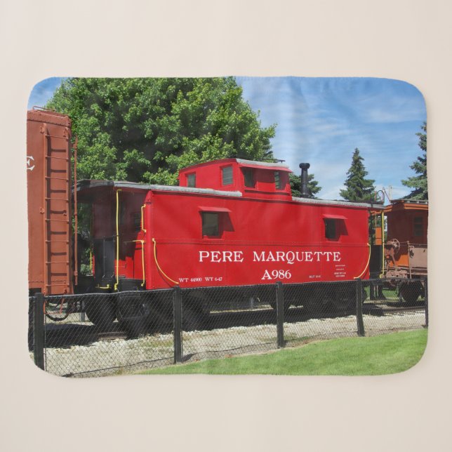 Pere Marquette caboose sherpa blanket (Front (Horizontal))