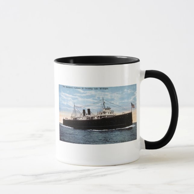 Pere Marquette Car Ferry 21 Crossing Lake Michigan Mug (Right)