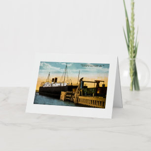 Pere Marquette Car Ferry No 18, Manitowoc Foil Greeting Card