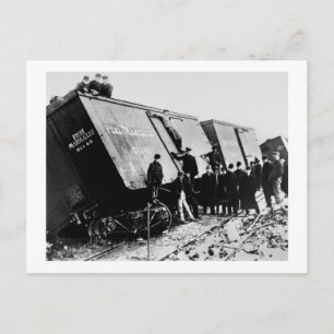 Pere Marquette Railway Freight Wreck Postcard