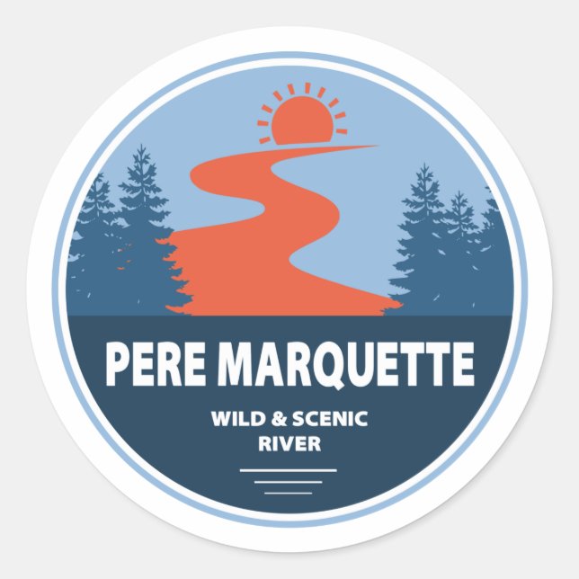 Pere Marquette Wild and Scenic River Classic Round Sticker (Front)