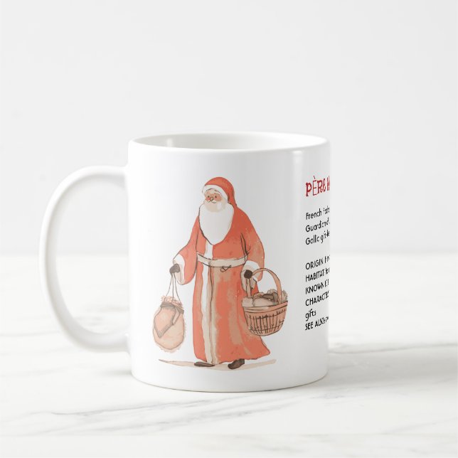 Père Noël French Father Christmas Dictionary  Coffee Mug (Left)