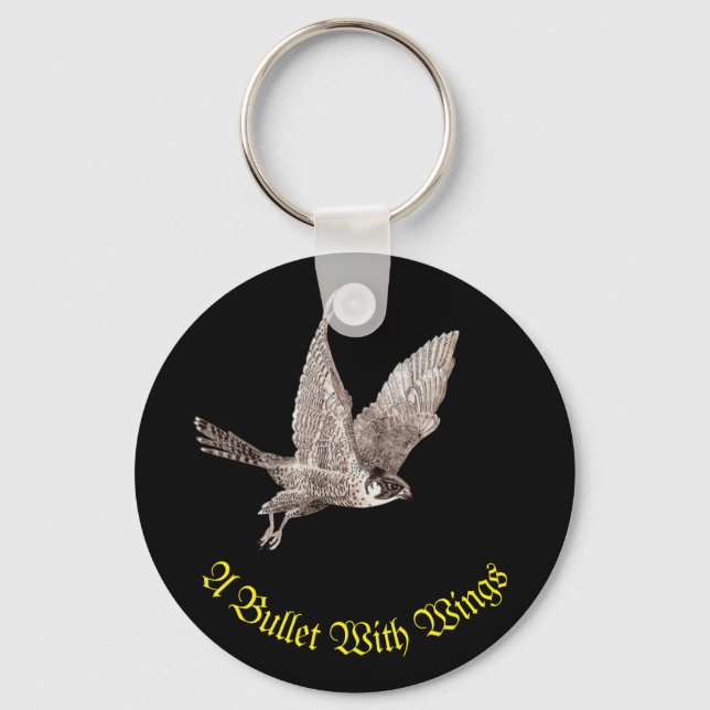 Peregrine Falcon A Bullet With Wings Key Ring (Front)