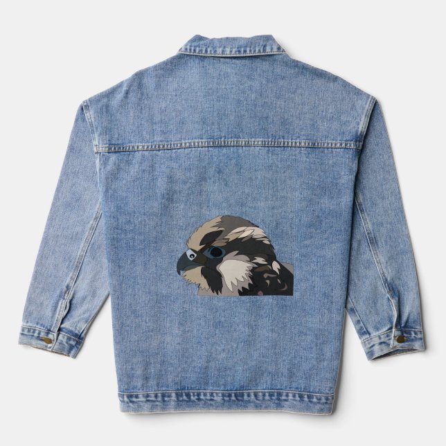 Peregrine Falcon Bird Art Denim Jacket (Back)