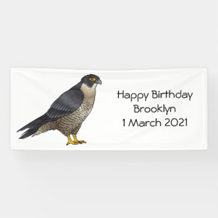 Peregrine falcon bird cartoon illustration banner