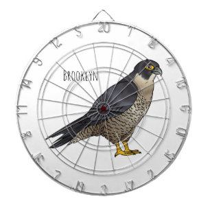 Peregrine falcon bird cartoon illustration  dartboard