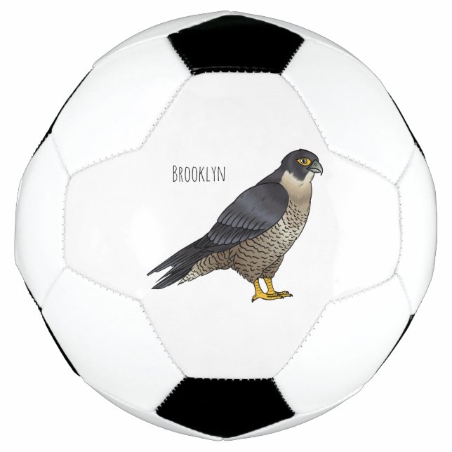 Peregrine falcon bird cartoon illustration football (Front)