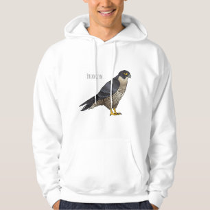 Peregrine falcon bird cartoon illustration hoodie