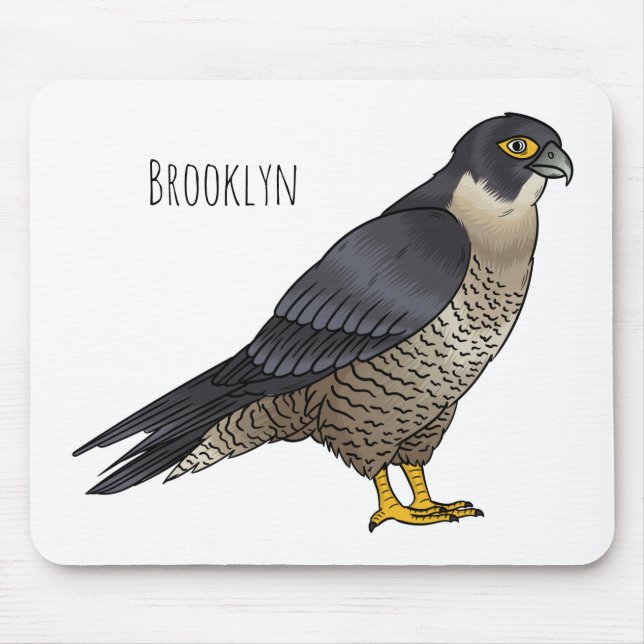 Peregrine falcon bird cartoon illustration  mouse mat (Front)