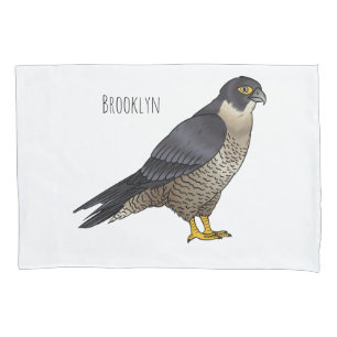 Peregrine falcon bird cartoon illustration  pillowcase