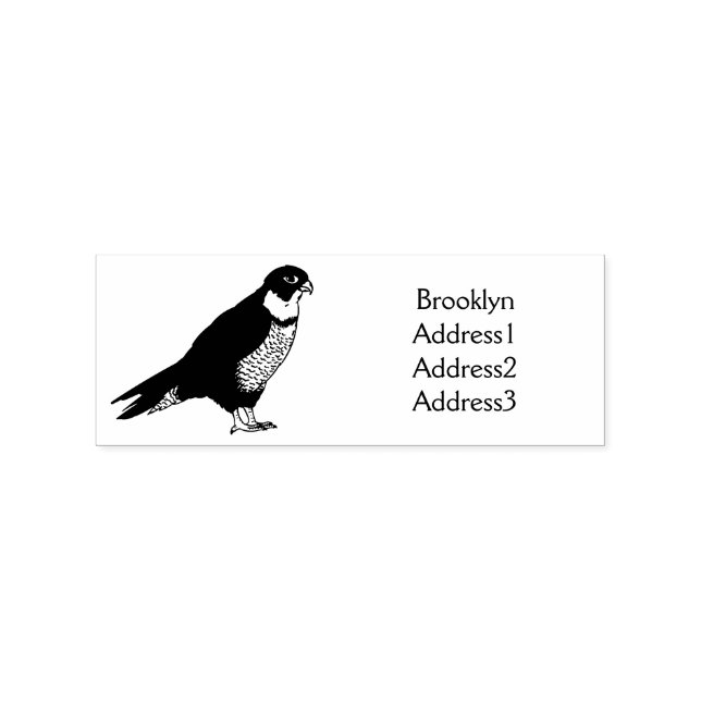Peregrine falcon bird cartoon illustration rubber stamp (Imprint)