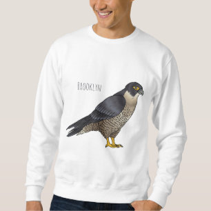 Peregrine falcon bird cartoon illustration sweatshirt