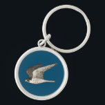 Peregrine Falcon cool bird illustration Key Ring<br><div class="desc">Customise this cute keychain with your own text,  your name or anything else you like. Bird lovers will appreciate this Peregrine Falcon,  hand drawn by me for you! Check my shop for lots more matching items!</div>